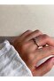 Silver Color Stone Detailed Women's Steel Ring – Elegant and Sparkling Design - 6