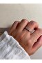 Silver Color Stone Detailed Women's Steel Ring – Elegant and Sparkling Design - 5