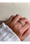 Silver Color Stone Detailed Women's Steel Ring – Elegant and Sparkling Design - 7