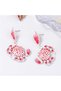 Bohemian Crab Earrings - Pink & White Polka Dot Design, Lightweight Beach & Casual Jewelry - 4