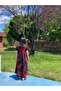 Black Red Coral Patterned V-Neck Casual Summer Dress – Asymmetrical Cut Compatible Size 38-50 - 4