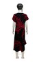 Black Red Coral Patterned V-Neck Casual Summer Dress – Asymmetrical Cut Compatible Size 38-50 - 7