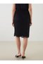 Lcwaikiki Classic Black Waist Zipper Lace Skirt - 4