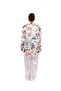 White Floral Satin Co-Ord Set – Printed Shirt & Wide-Leg Pant. - 3