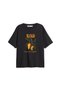 Mango Tropical Delight Printed Relaxed Fit Black Women's Tshirt