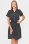 Women's Smoked Elastic Waist Short Sleeve Shirt Dress Arm-23Y001035 - 4