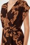 Women's Brown-Beige Double Breasted Jumpsuit with Belt Arm-20Y042008 - 4