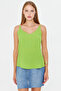 Women's Pistachio Green Linen Look Strap Blouse Arm-24Y001064 - 3