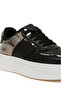 Women Metallic Paneling Platform Sneakers Black Pewter - 5