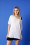 Women's White Asymmetrical Cut Skirt Piece Loose Design Tshirt Njtas25 - 4