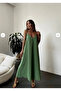 Khaki Adjustable Strap Long Dress - 3
