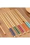 Bamboo Chopstick 10 Pieces Wooden Pattern Chinese Stick Reusable - 2