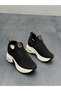 Black Knitwear Stone Filled Women's Casual Sports Shoes - 7