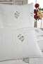 Gardenlove Embroidered Chenille 3-Piece Double Bedspread Set Cream - 4