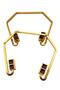 Angel Bag Accessory 15X14 cm Light Gold Color Screwed Metal Bag Handle with Tan Color Detail - 3