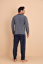 Heat Regular Gray Men's Long Sleeve Pajama Set - 5