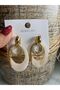 Steel Moving Earrings Gold Detail Double Ring Women's Earrings - 2