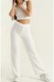 Lady's Elastic Waist Slack Seersucker Wrinkle Fabric Palazzo Pants