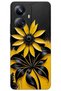 Realme 10 Pro Plus 5g Case Hd Pattern Printed Back Cover - Black Yellow Flower