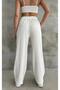 CRINKLE FABRIC HIGH WAISTED PALAZZO ELASTICATED WAIST WOMEN'S PANTS (BREEZY)