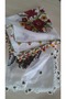 2 Pcs Handwork Crochet Writing/3 Side Embroidered/Crochet Embroidered Yemeni/Dowry Cheesecloth/100X100/Cotton Polyester