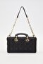 Black Rectangular Model Handbag with Accessories - 8