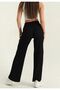 Lady's Elastic Waist Slack Seersucker Wrinkle Fabric Palazzo Pants - 4