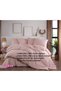 Powder Colored Natural Striped Double Duvet Cover Set - 3