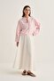 Women's Organic Cotton Flared Skirt Ecru - 5