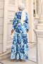 Patterned Hijab Dress Cobalt Blue 575 - 5