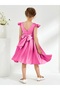 Girl's Selda Model Ruffle Sleeve Gathered Waist Satin Dress Graduation Birthday Party Dress - 2