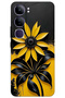 Vivo V40 Lite Case Hd Pattern Printed Back Cover - Black Yellow Flower