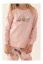 Girl's Teddy Bear Printed Long Sleeve Pajama Set - 8