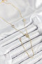 Brass Zircon Stone Pole Star Model Gold Color Y Necklace - 2