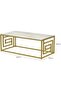 Brescia Coffee Table – Cream Faux Concrete Wooden Top with Gold Metal Frame – Mode - 2