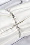 Brass Zircon Stone Clover Model Silver Color Women's Bracelet - 2