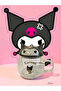 Kuromi Cartoon Glass Drinking Cup with Lid Cute Transparent Bubble Tea Household Milk Cup