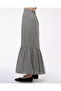 BUTTONED FRONT SINGLE RIFFIRED LONG CHIMNEY SKIRT - 3