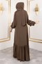 Double Balloon Sleeve Detailed Skirt Flounced Ferace Tsd250135 Mink - 4