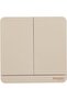 E8332L1_WG AvatarOn Gold - 1-way Plate Switch 2 Gang - 16AX - Gold - 5
