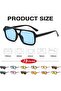 Retro Square Aviation Sunglasses – Black Frame with Blue Lenses – UV400 – Unisex - 7