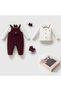 Baby Boy Premium 3-6 Months Boxed Velvet Jumpsuit Body Socks Set