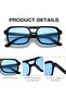 Retro Square Aviation Sunglasses – Black Frame with Blue Lenses – UV400 – Unisex - 6
