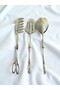 Luxurious 3-Piece Serving Tongs Serving Set for Elegant Tables Metal Serving Spoon/Serving Tongs/Serving Fork - 6