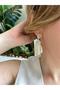 Special Design Eye Detailed Stick Dangle Gold Earrings - 6