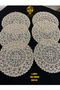 Flora Model Decorative Guipure Lace Set of 6 Coffee Cocktail Presentation Napkins Beige - 2