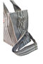 Women's Small Hand and Shoulder Bag with Coffee Striped Snap Fastener Adjustable Cross Strap - 3