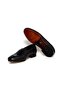 Dark Blue Color Laceless Genuine Leather Men's Shoes - 3