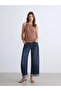Lcw Vision Brown Crew Neck Gathered Blouse - 2