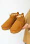 Oslo Mini Tan Suede Ankle Boots with Furry Inside Thick Sole Women's Shoes - 5